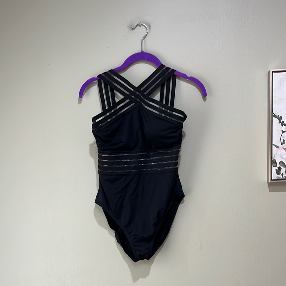 🌸3 for $10 Black Strappy One-Piece Swimsuit